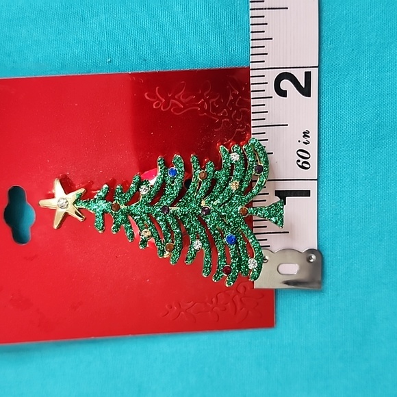 NWT Christmas Tree Rhinestone Brooch Pin - Picture 7 of 8